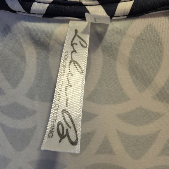 Lulu-B Navy and White Geometric Midi Dress - Picture 4 of 4